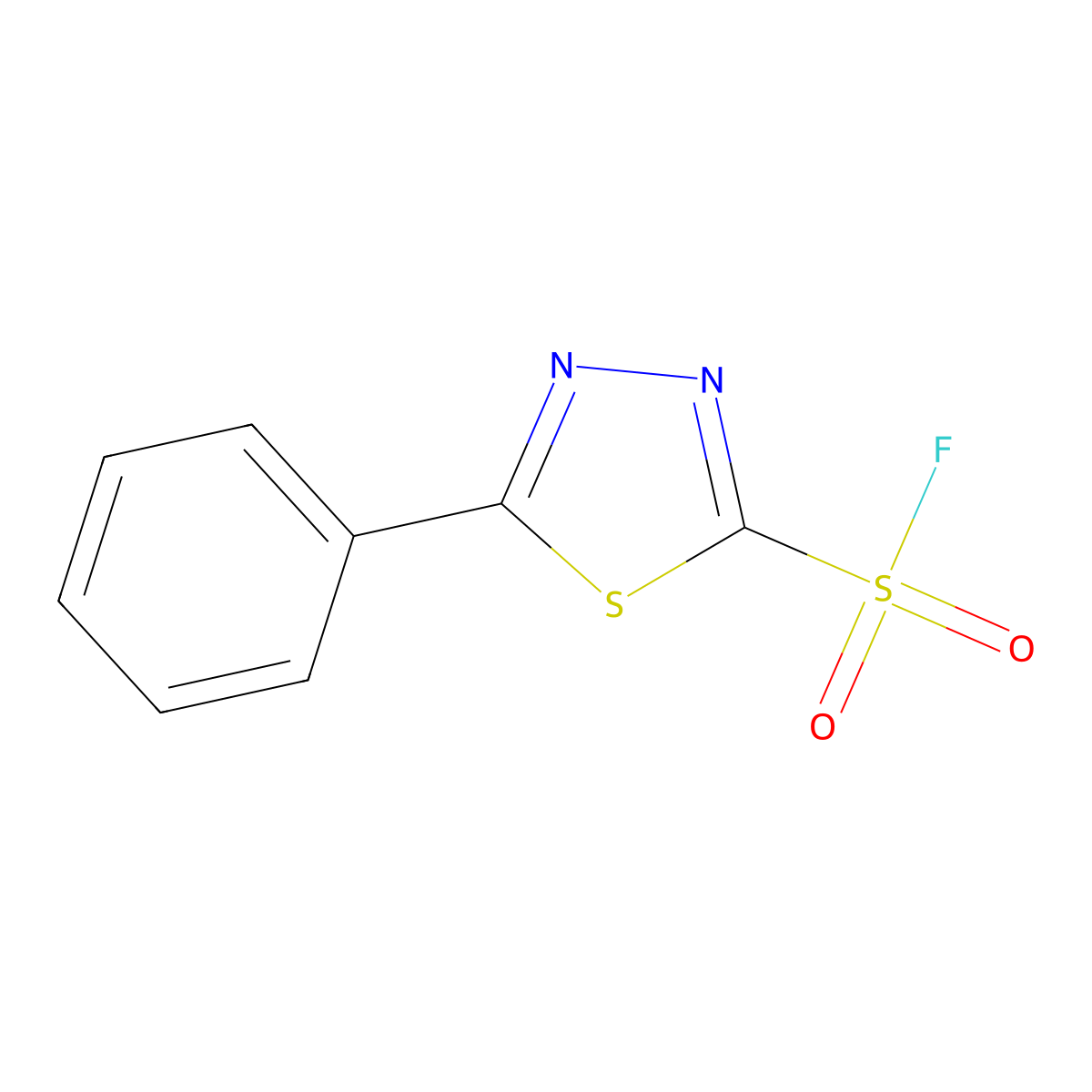 5-Phenyl-1,3,4-thiadiazole-2-sulfonyl fluoride molecular structure, CAS 1334625-06-7