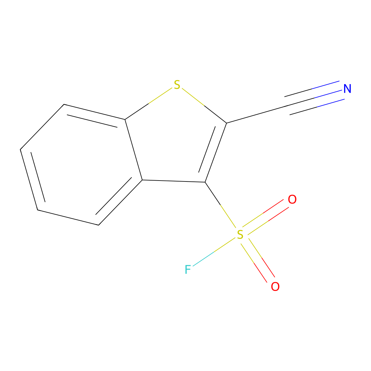2-Cyano-1-benzothiophene-3-sulfonyl fluoride molecular structure, CAS 1334626-70-8