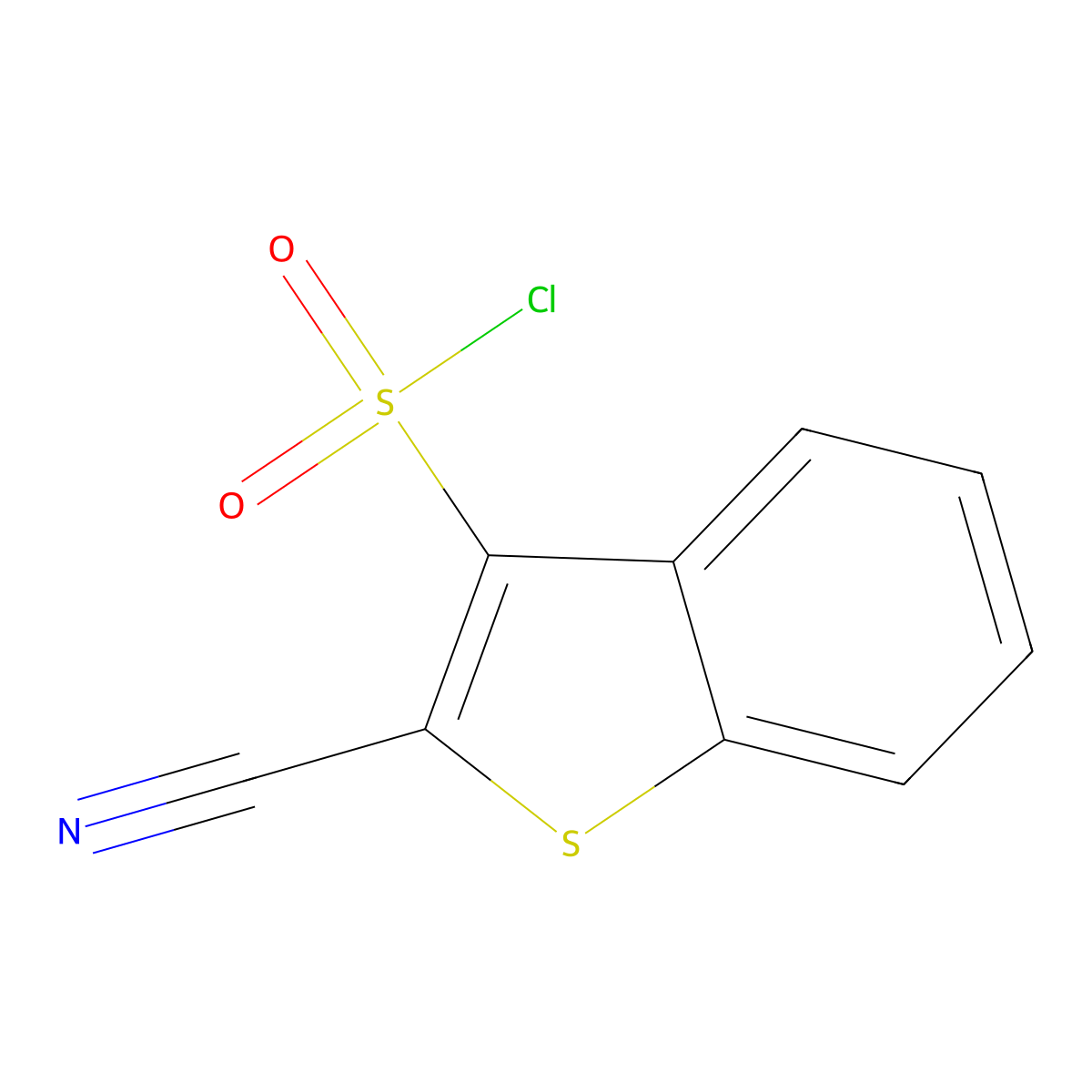 2-Cyano-1-benzothiophene-3-sulfonyl chloride molecular structure, CAS 1334626-84-4