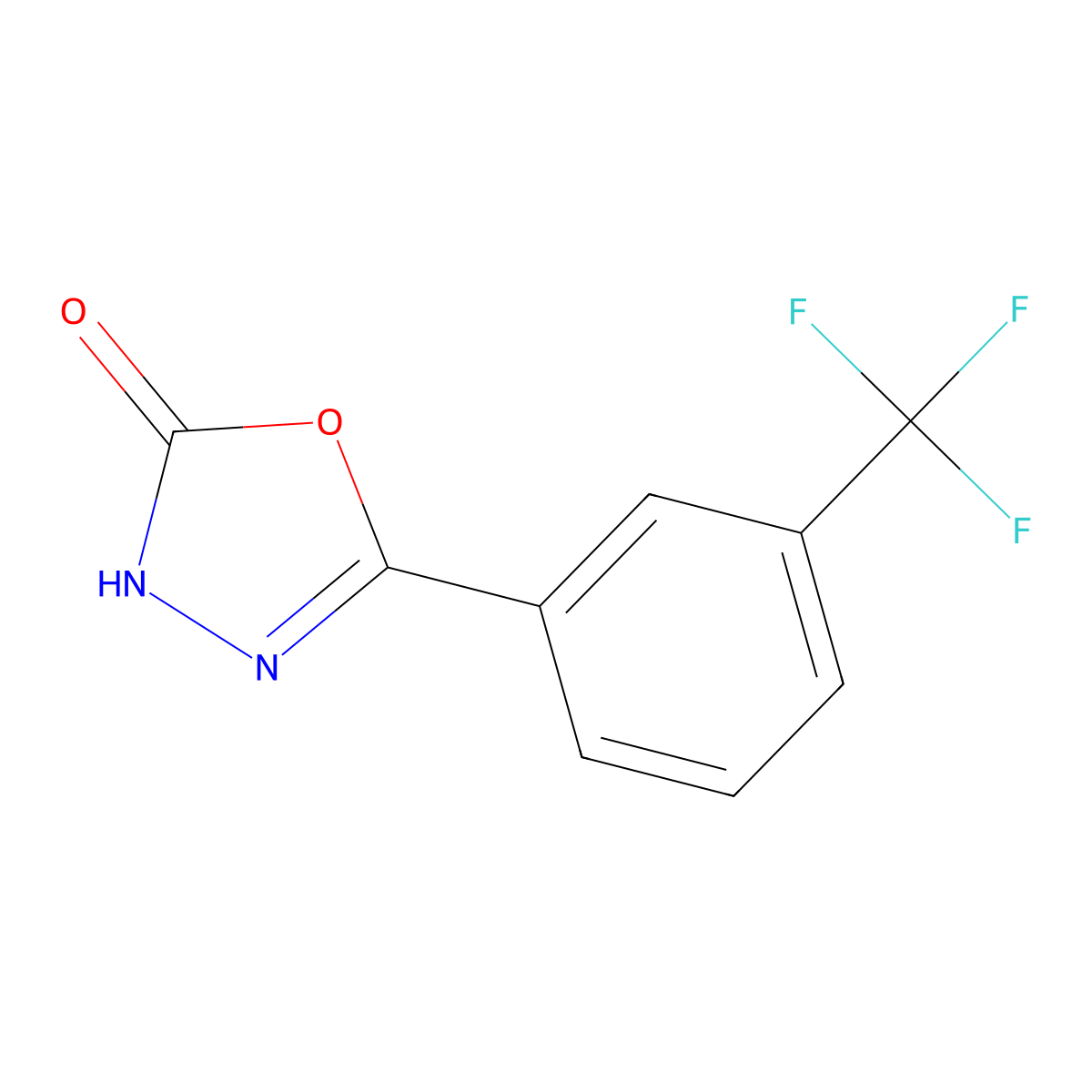 5-[3-(trifluoromethyl)phenyl]-3H-1,3,4-oxadiazol-2-one molecular structure, CAS 1334627-21-2