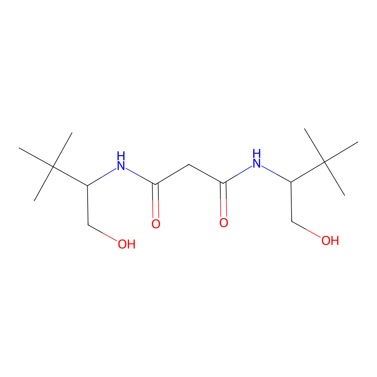 N1,N3-Bis((S)-1-hydroxy-3,3-dimethylbutan-2-YL)malonamide molecular structure, CAS 133463-95-3