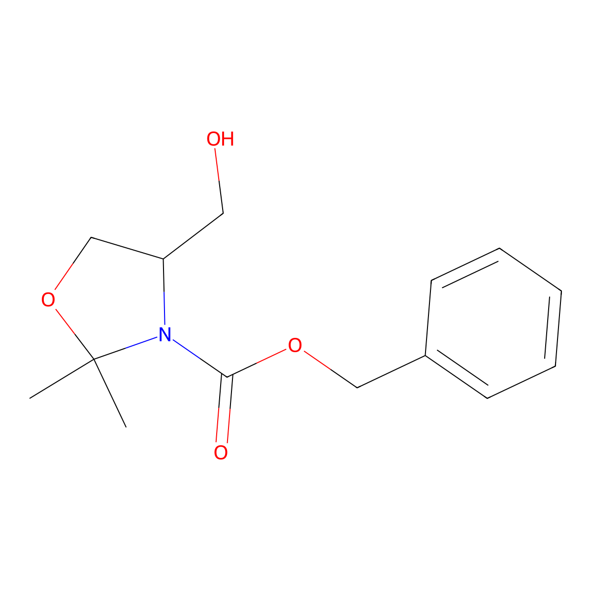 (4S)-2,2-Dimethyl-3-N-cbz-4-(hydroxymethyl)oxazolidine molecular structure, CAS 133464-36-5