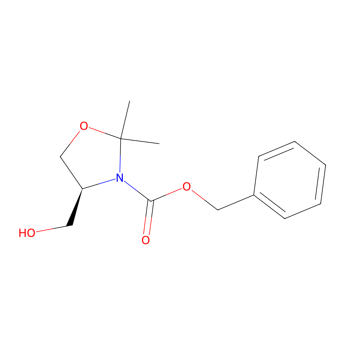 (4S)-2,2-Dimethyl-3-N-cbz-4-(hydroxymethyl)oxazolidine molecular structure, CAS 133464-36-5