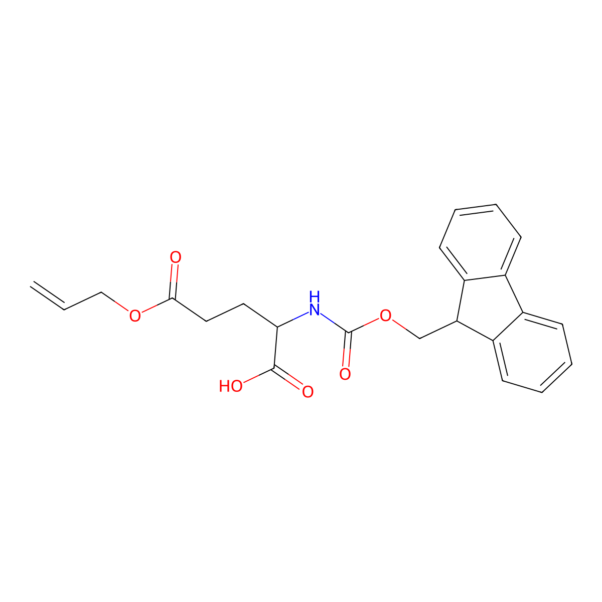 Fmoc-Glu(OAll)-OH molecular structure, CAS 133464-46-7