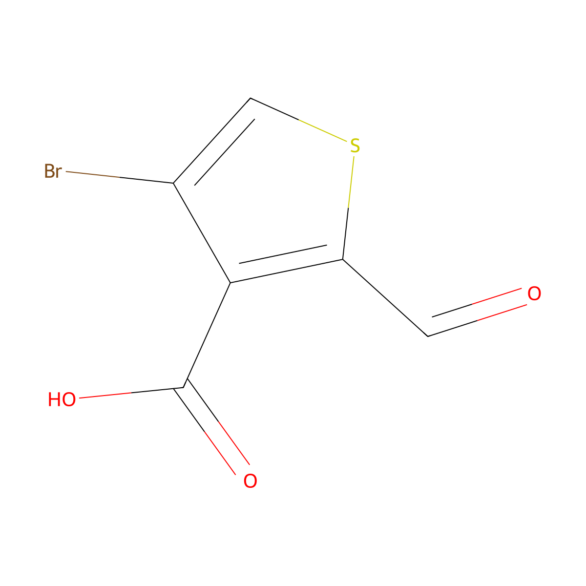 4-Bromo-2-formylthiophene-3-carboxylic acid molecular structure, CAS 1334640-34-4