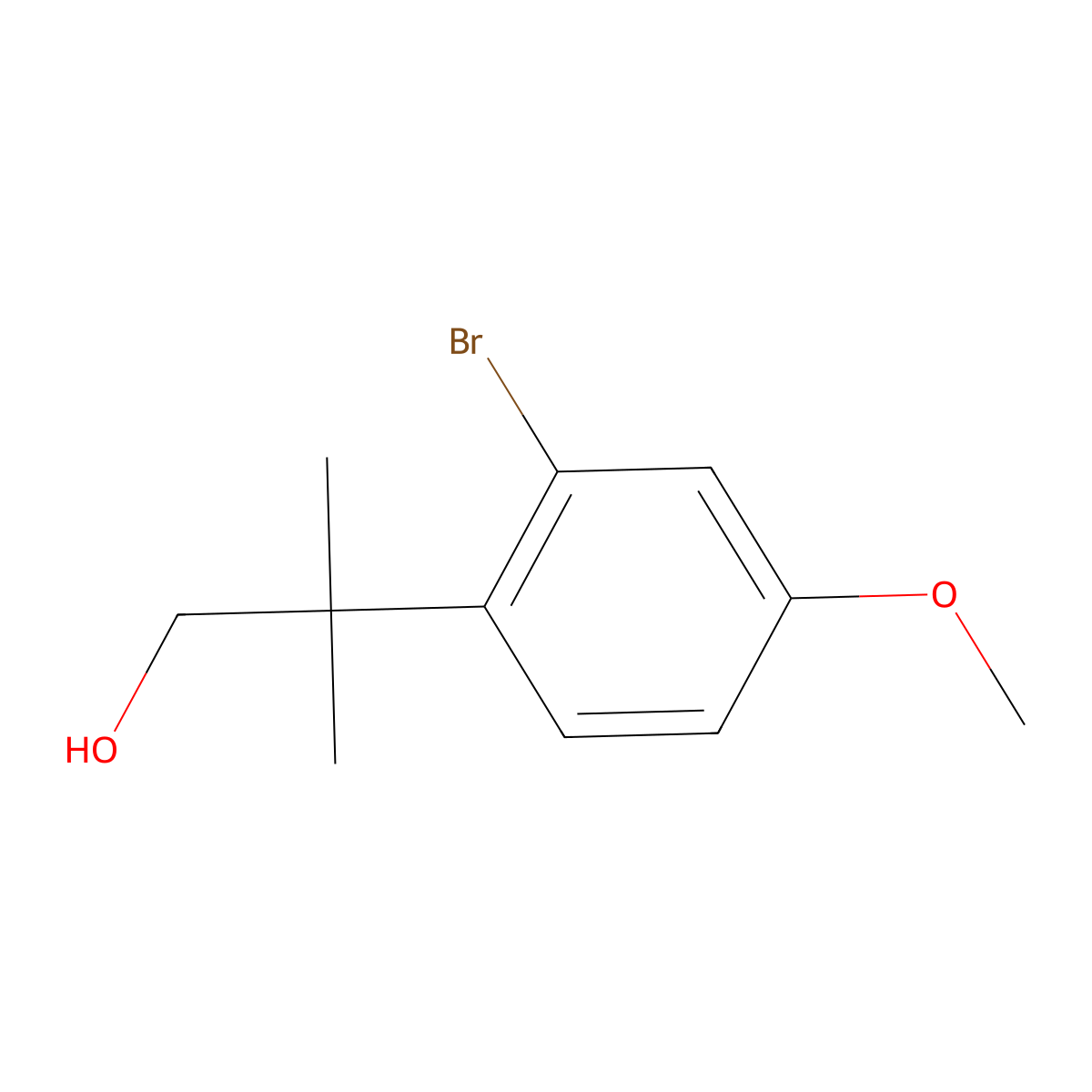 2-(2-Bromo-4-methoxyphenyl)-2-methylpropan-1-ol molecular structure, CAS 1334650-19-9