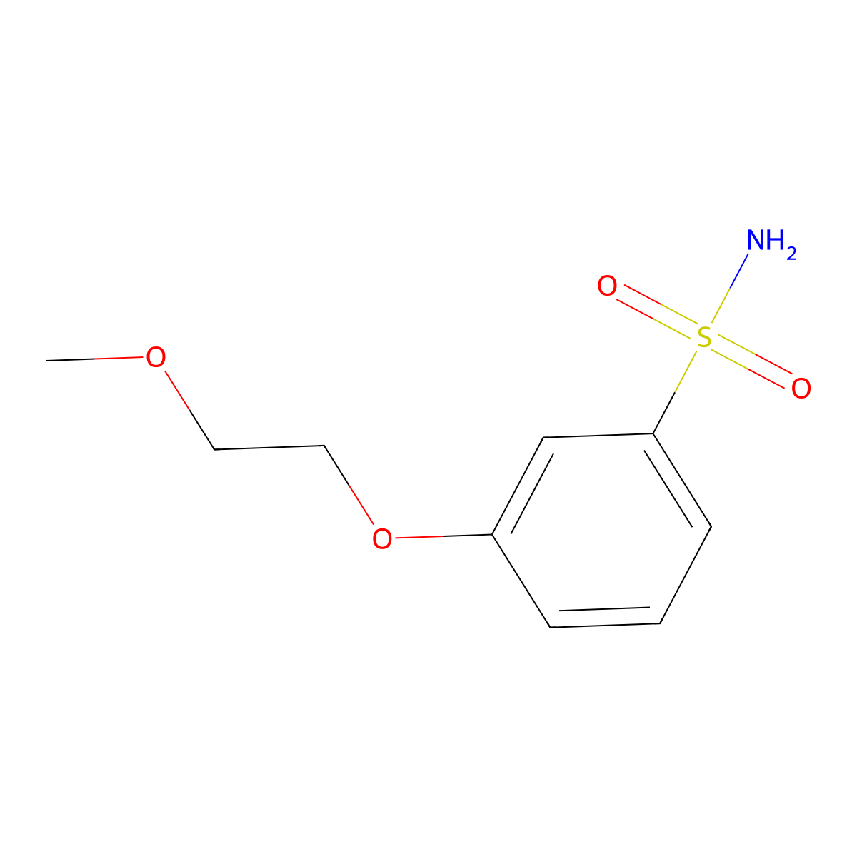 3-(2-Methoxyethoxy)benzene-1-sulfonamide molecular structure, CAS 1334656-25-5