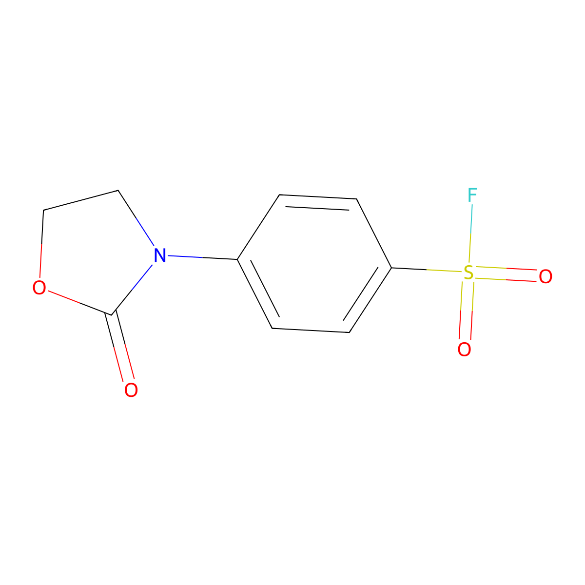 4-(2-Oxo-1,3-oxazolidin-3-yl)benzene-1-sulfonyl fluoride molecular structure, CAS 1334657-28-1