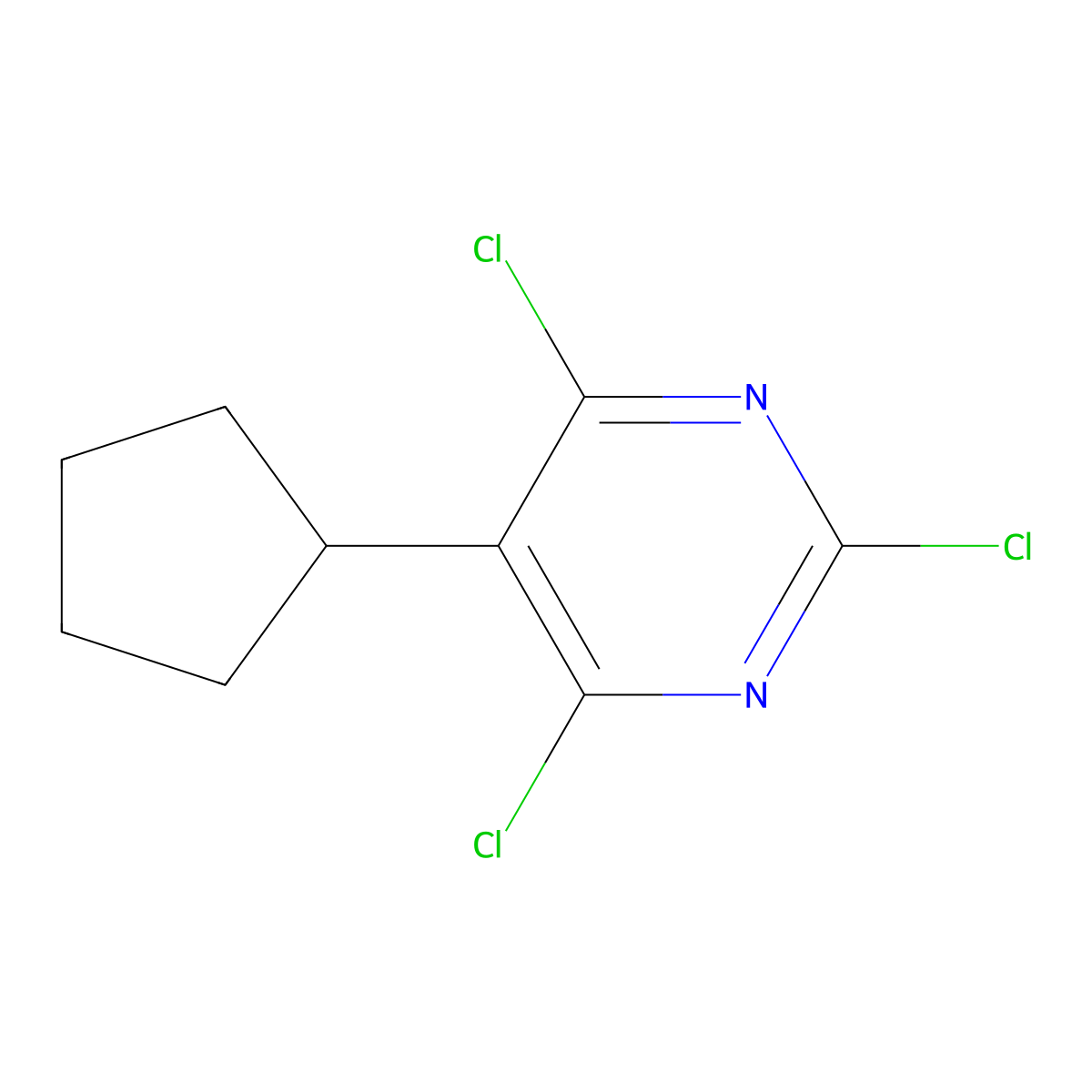 2,4,6-Trichloro-5-cyclopentylpyrimidine molecular structure, CAS 1334659-53-8