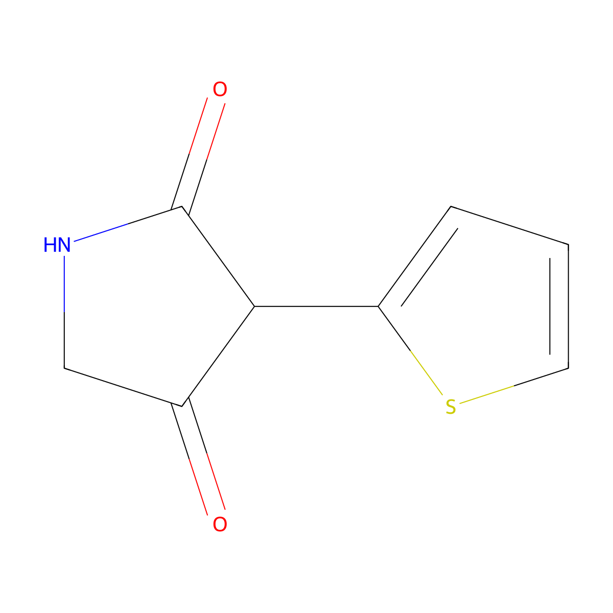 3-(2-Thienyl)-2,4-pyrrolidinedione molecular structure, CAS 1334669-08-7