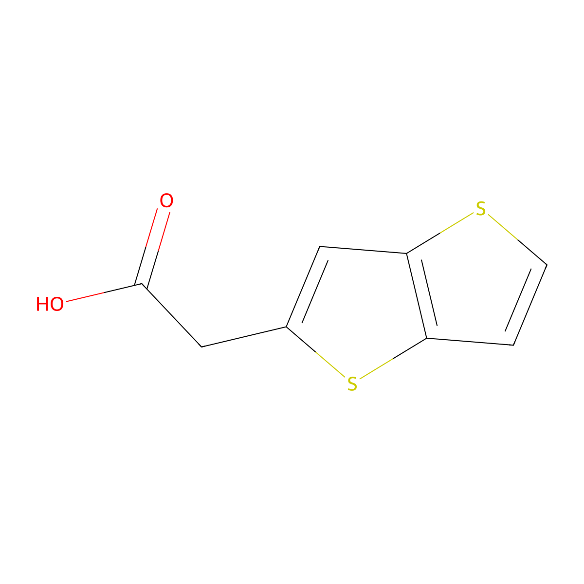 2-{Thieno[3,2-b]thiophen-2-yl}acetic acid molecular structure, CAS 1334669-17-8