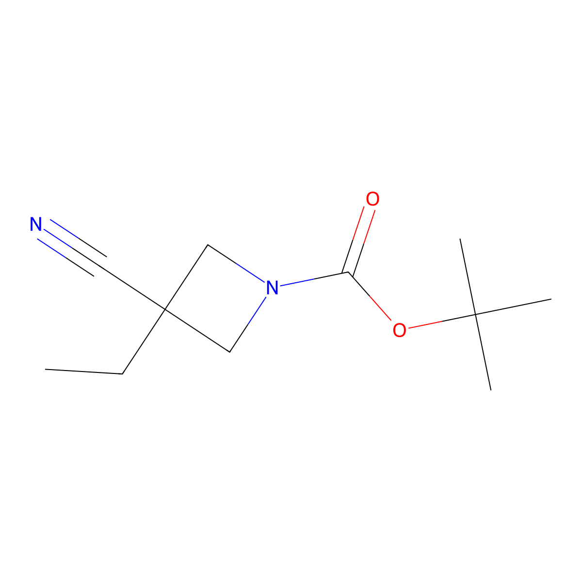 3-Cyano-3-ethyl-azetidine-1-carboxylic acid tert-butyl ester molecular structure, CAS 1334675-26-1