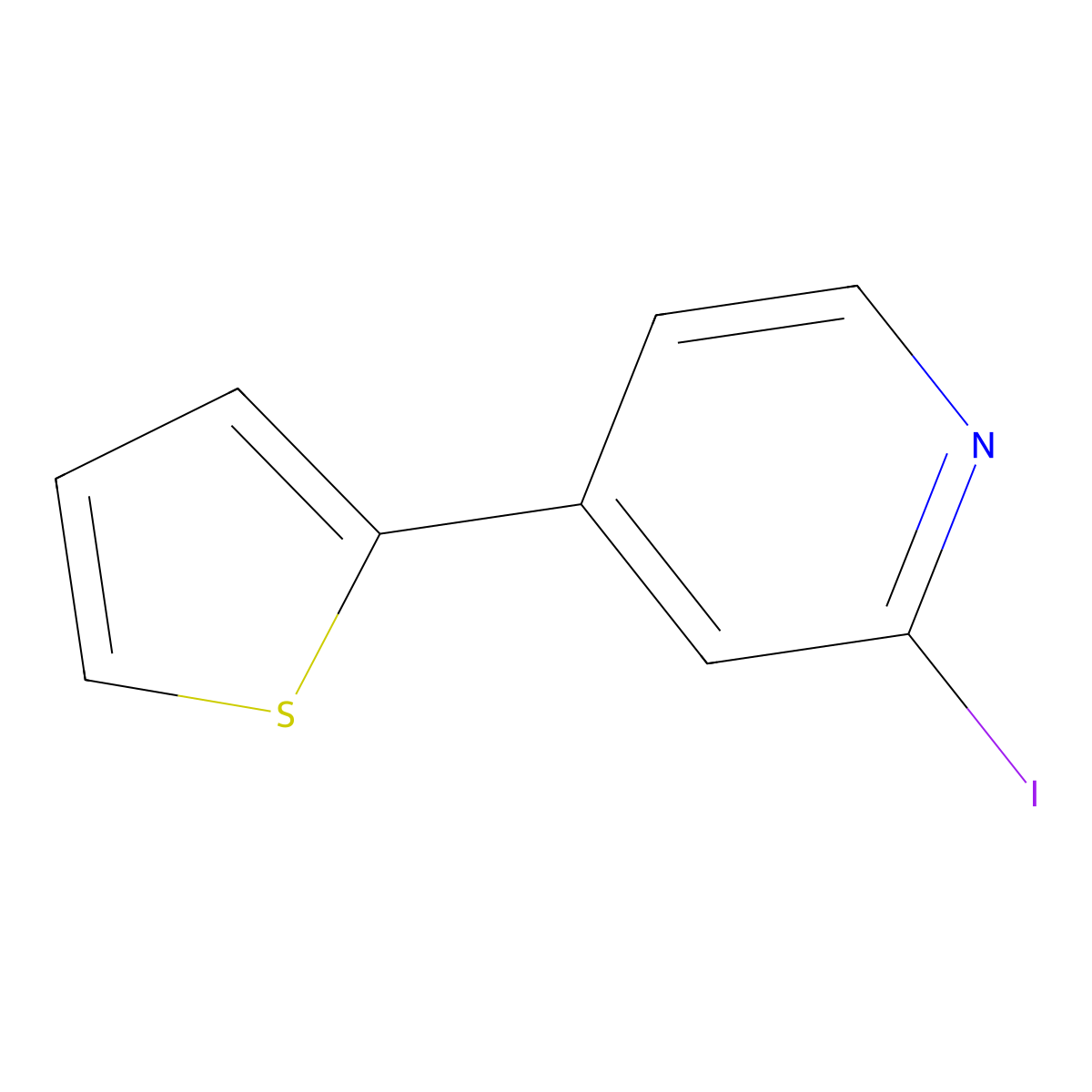 2-Iodo-4-thiophen-2-yl-pyridine molecular structure, CAS 1334675-37-4