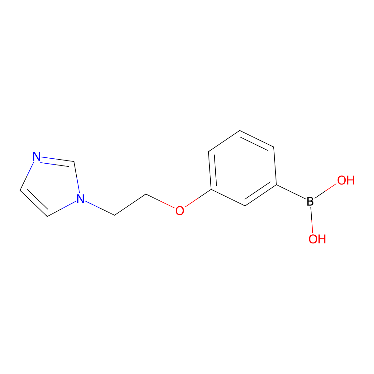 {3-[2-(1H-imidazol-1-yl)ethoxy]phenyl}boronic acid molecular structure, CAS 1334679-26-3
