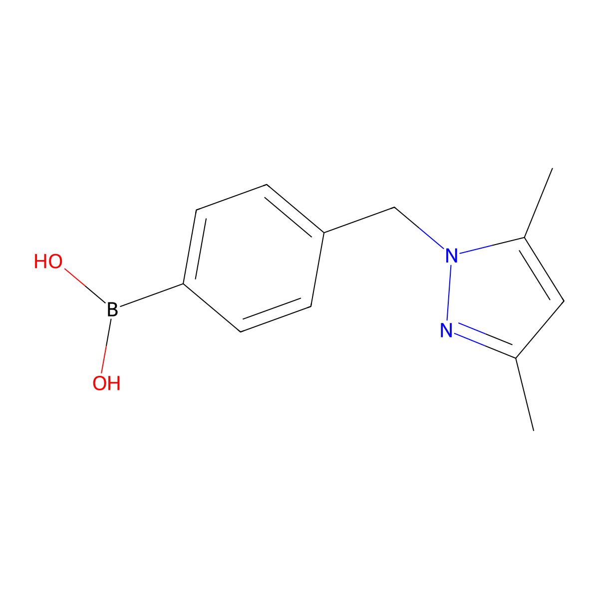{4-[(3,5-dimethyl-1H-pyrazol-1-yl)methyl]phenyl}boronic acid molecular structure, CAS 1334679-29-6