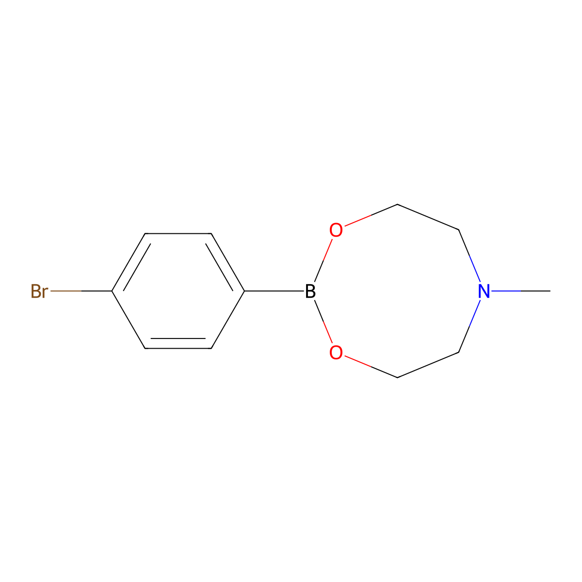 2-(4-Bromophenyl)-6-methyl-1,3,6,2-dioxazaborocane molecular structure, CAS 133468-58-3