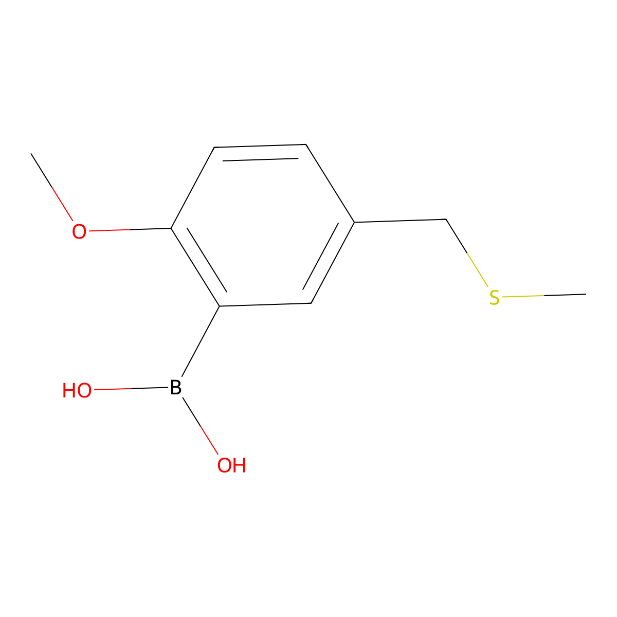 {2-Methoxy-5-[(methylsulfanyl)methyl]phenyl}boronic acid molecular structure, CAS 1334684-23-9