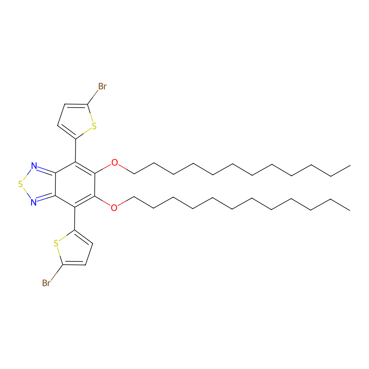 4,7-Bis(5-bromo-2-thienyl)-5,6-bis(dodecyloxy)-2,1,3-benzothiadiazole molecular structure, CAS 1334686-71-3