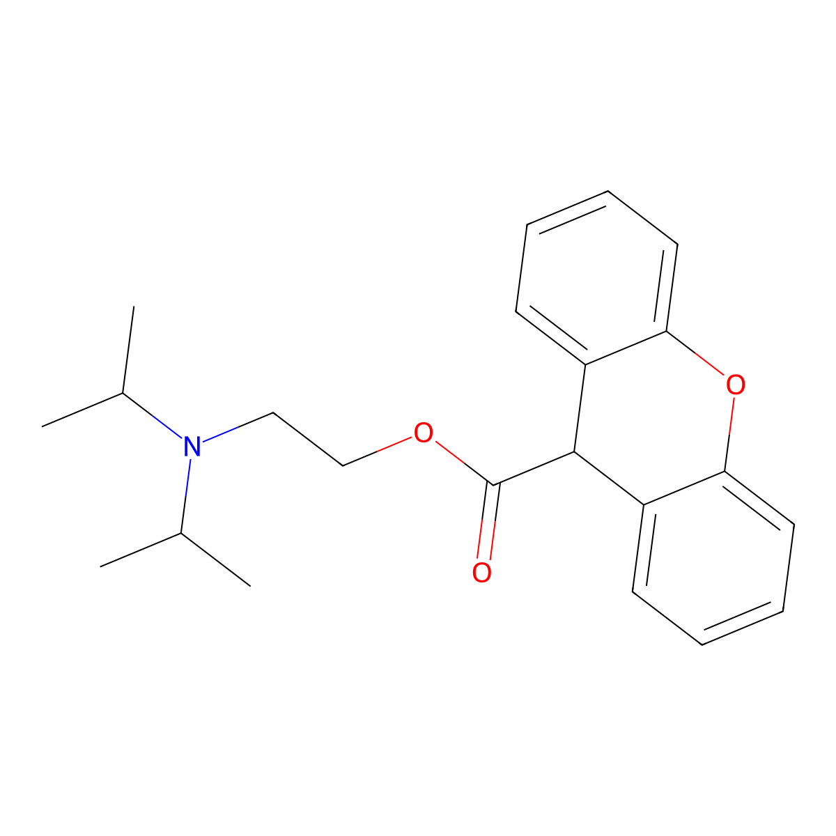 2-[(Diisopropyl)amino]ethyl 9H-xanthene-9-carboxylate molecular structure, CAS 13347-41-6