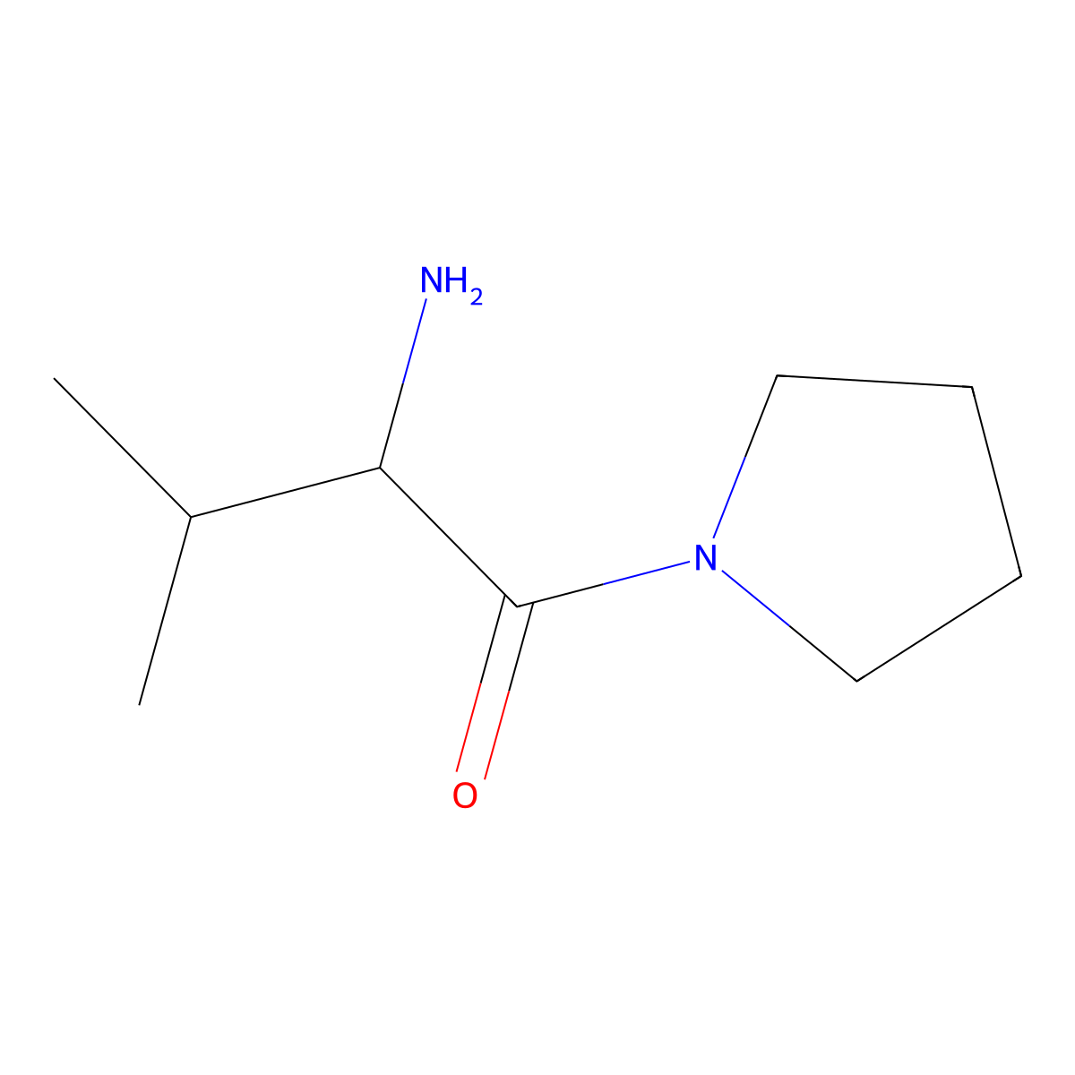 (R)-2-amino-3-methyl-1-(pyrrolidin-1-yl)butan-1-one molecular structure, CAS 1334701-05-1