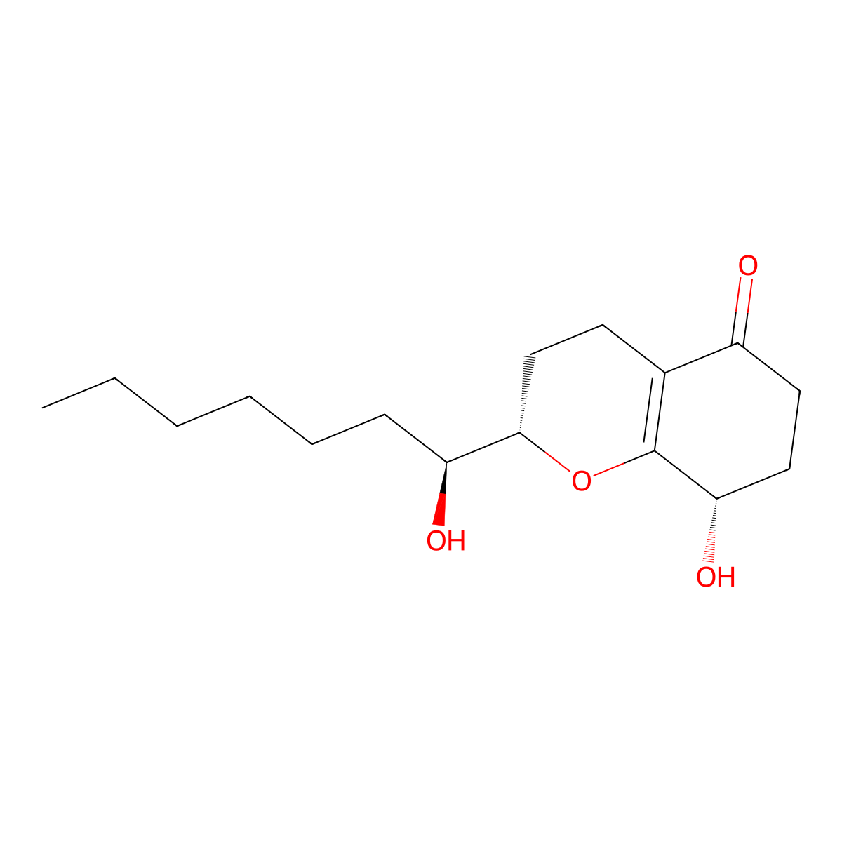 (2S,8S)-8-hydroxy-2-[(1S)-1-hydroxyheptyl]-2,3,4,6,7,8-hexahydrochromen-5-one molecular structure, CAS 133471-72-4