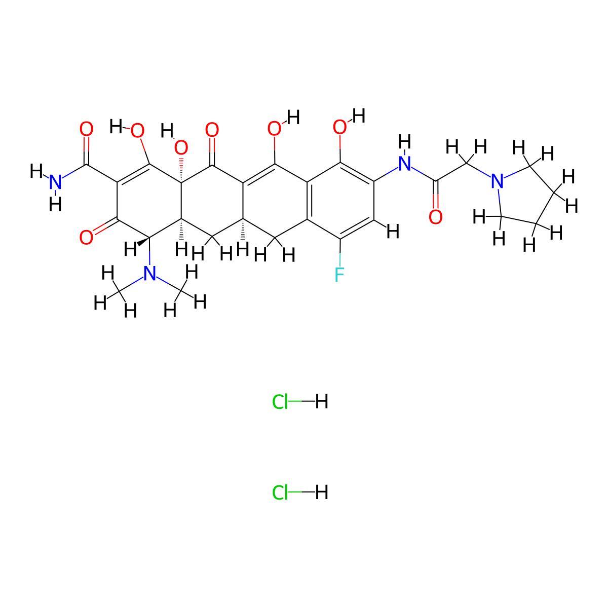 Eravacycline dihydrochloride molecular structure, CAS 1334714-66-7