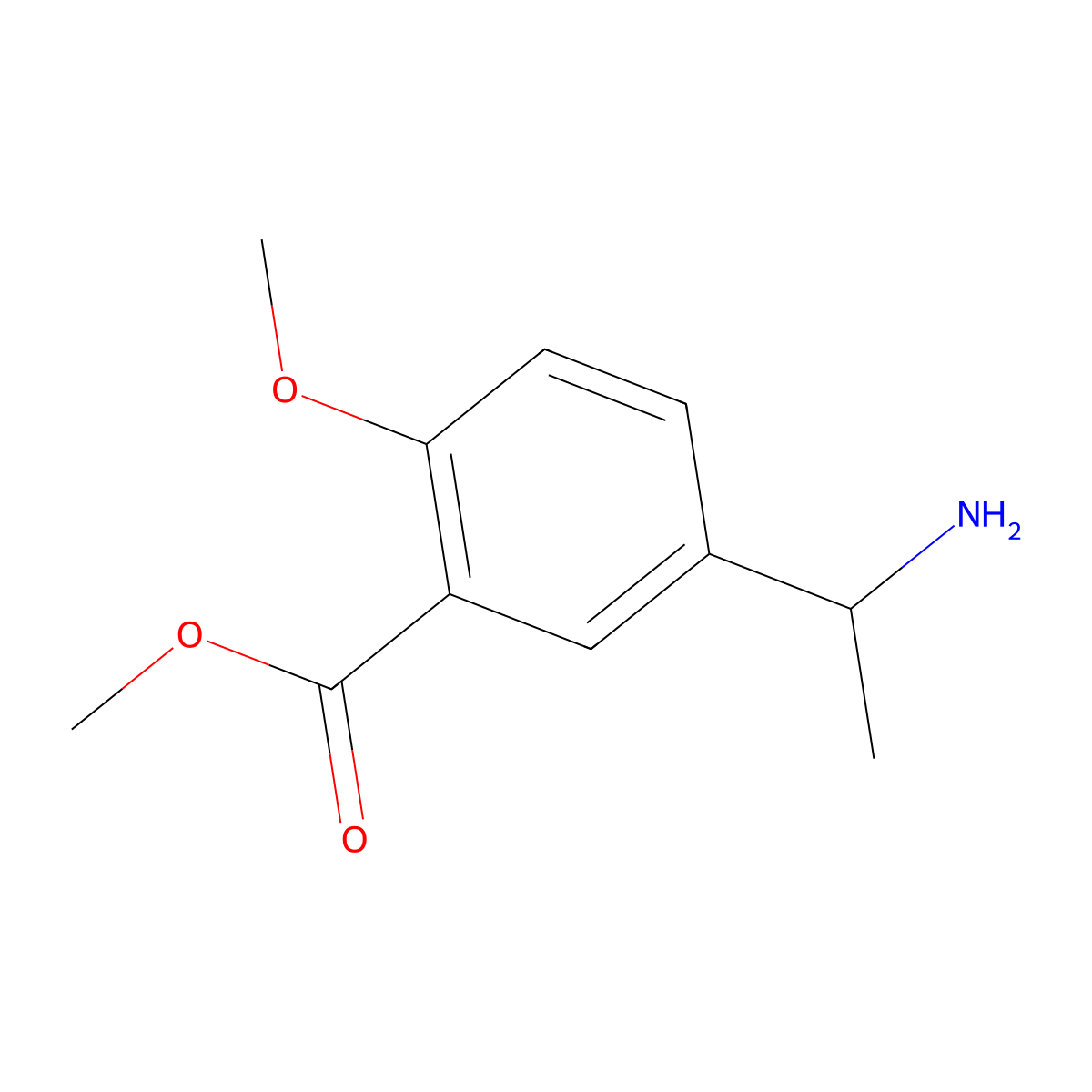 methyl 5-[(1S)-1-aminoethyl]-2-methoxybenzoate molecular structure, CAS 1334744-71-6
