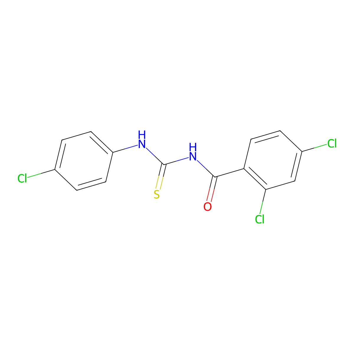 2,4-dichloro-N-[(4-chlorophenyl)carbamothioyl]benzamide molecular structure, CAS 133476-39-8