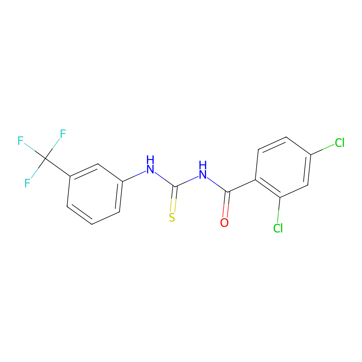 2,4-dichloro-N-[[3-(trifluoromethyl)phenyl]carbamothioyl]benzamide molecular structure, CAS 133476-41-2