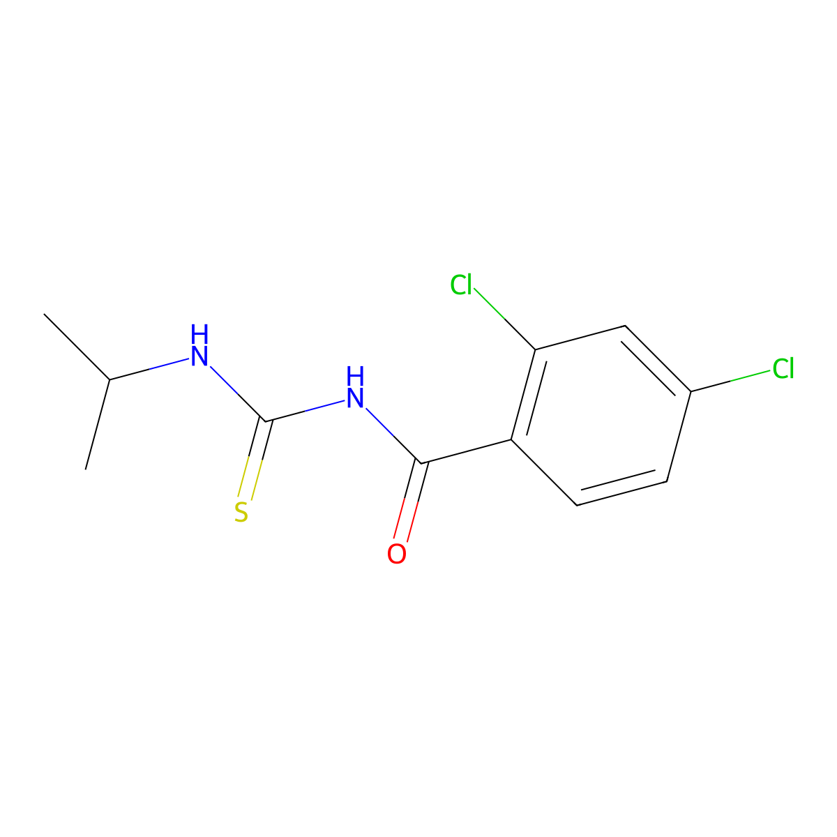 2,4-dichloro-N-(propan-2-ylcarbamothioyl)benzamide molecular structure, CAS 133476-42-3