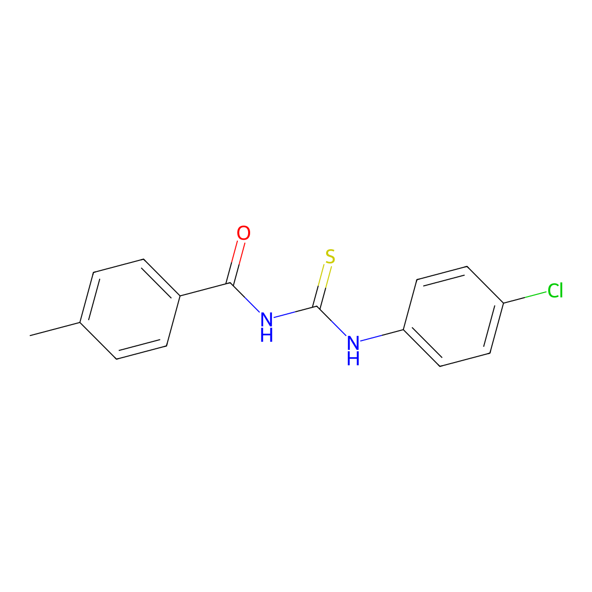 1-(4-Chlorophenyl)-3-(4-methylbenzoyl)thiourea molecular structure, CAS 133476-67-2