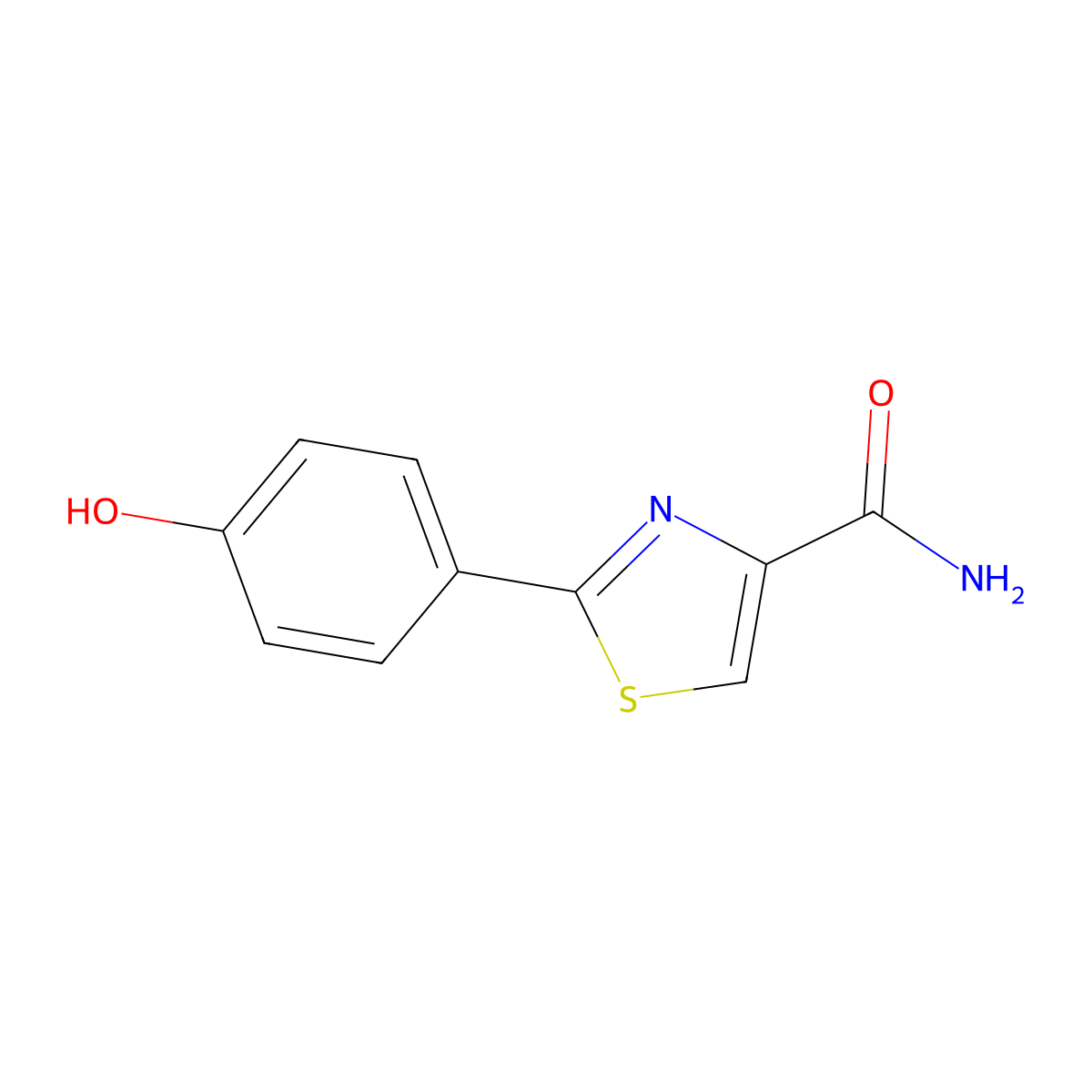 2-(4-Hydroxyphenyl)-1,3-thiazole-4-carboxamide molecular structure, CAS 133477-33-5