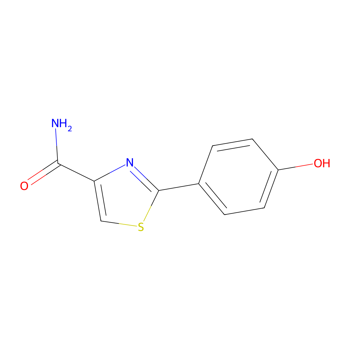 2-(4-Hydroxyphenyl)-1,3-thiazole-4-carboxamide molecular structure, CAS 133477-33-5