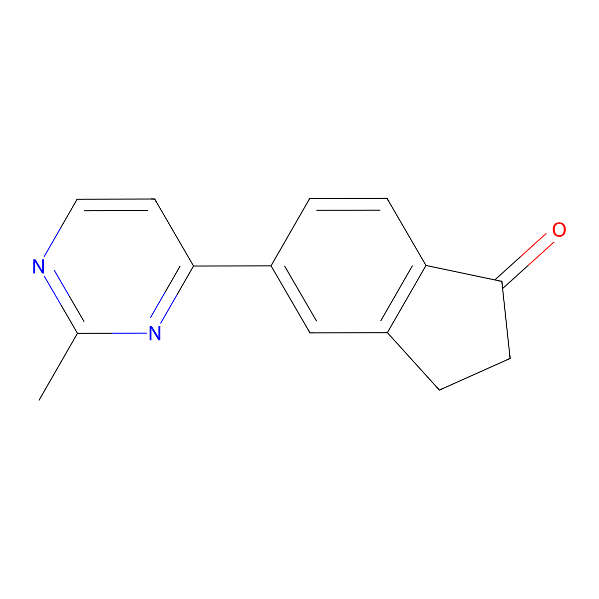 2,3-Dihydro-5-(2-methyl-4-pyrimidinyl)-1H-inden-1-one molecular structure, CAS 1334784-75-6