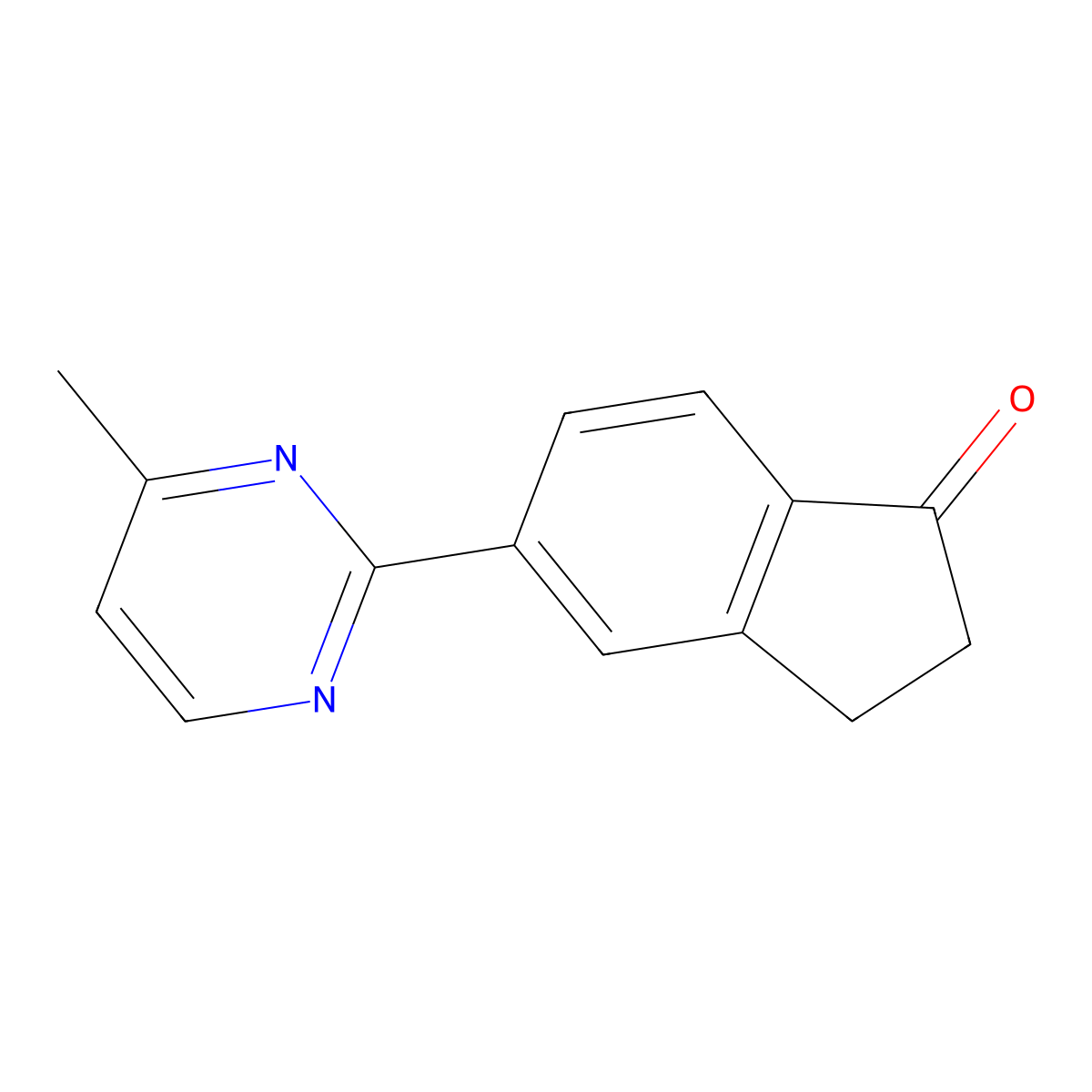 5-(4-Methyl-pyrimidin-2-yl)-indan-1-one molecular structure, CAS 1334784-77-8