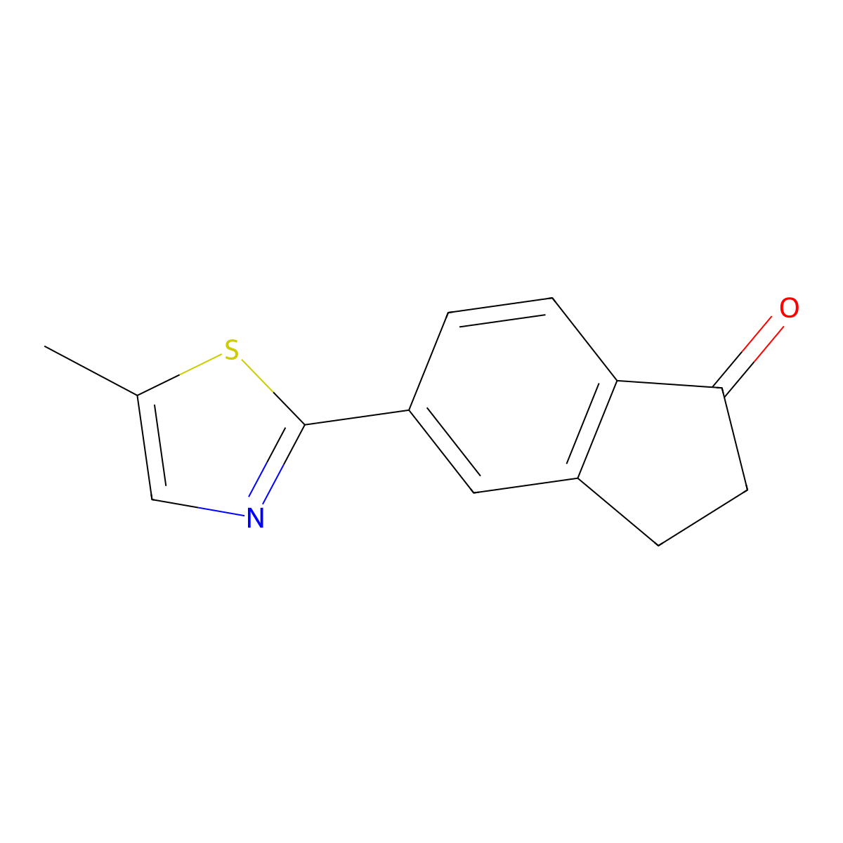 2,3-Dihydro-5-(5-methylthiazol-2-yl)inden-1-one molecular structure, CAS 1334784-79-0
