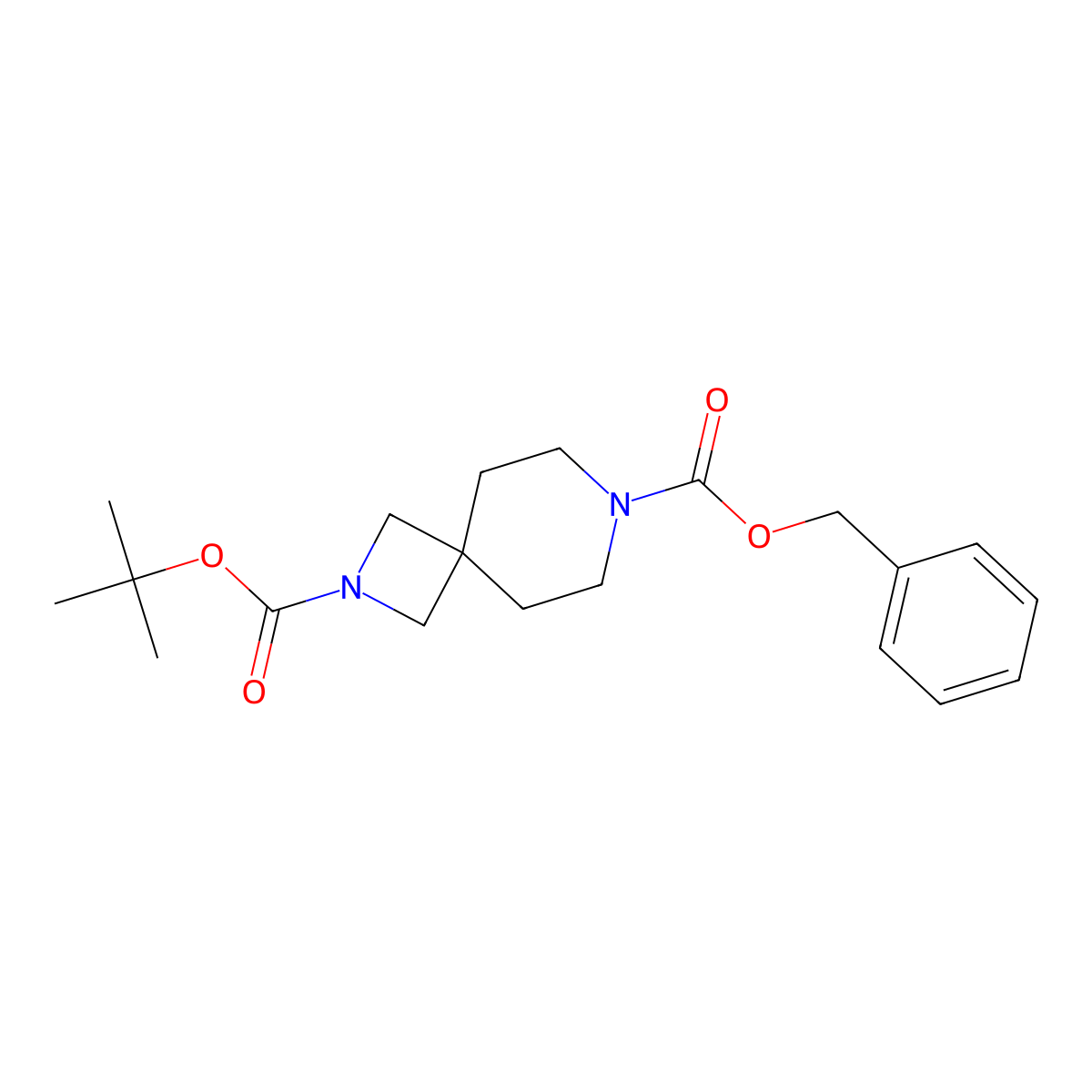 7-Benzyl 2-tert-butyl 2,7-diazaspiro[3.5]nonane-2,7-dicarboxylate molecular structure, CAS 1334784-95-0