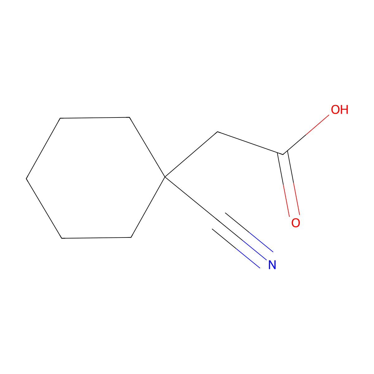 (1-Cyanocyclohexyl)acetic acid molecular structure, CAS 133481-09-1