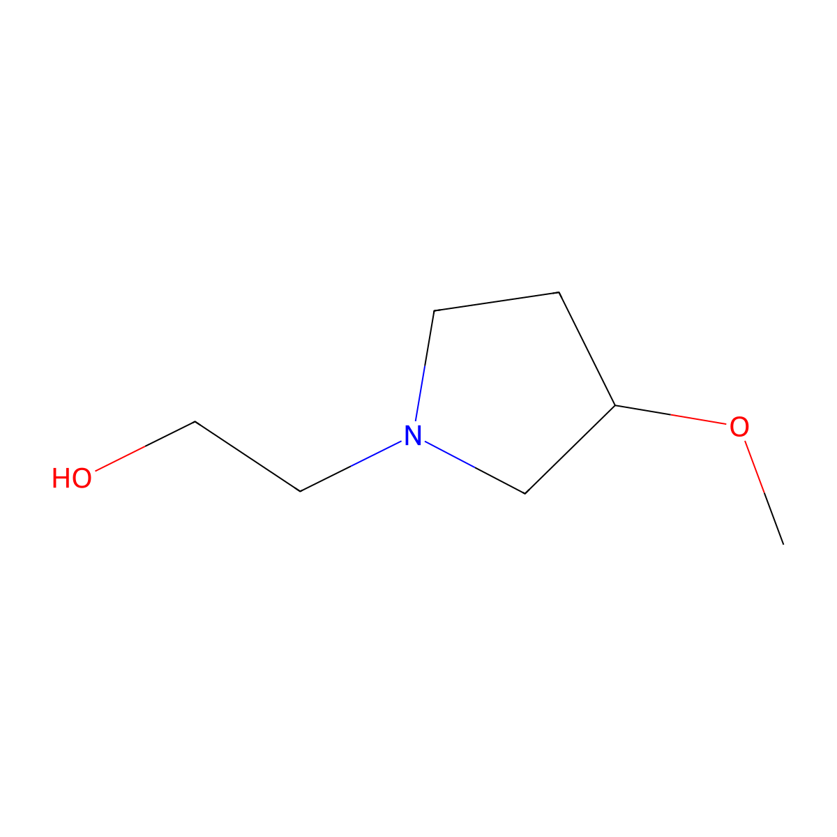 (R)-2-(3-Methoxypyrrolidin-1-yl)ethanol molecular structure, CAS 1334829-00-3