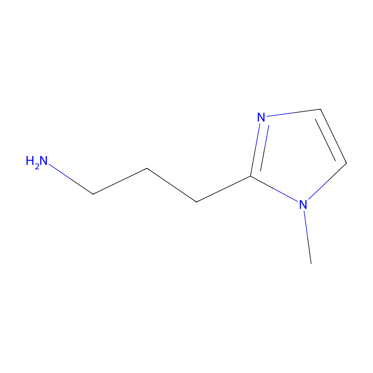 1H-Imidazole-2-propanamine, 1-methyl- molecular structure, CAS 133485-23-1