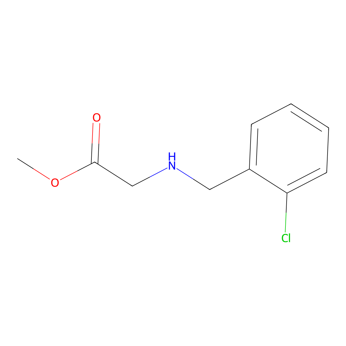 Methyl [(2-chlorobenzyl)amino]acetate molecular structure, CAS 133486-56-3