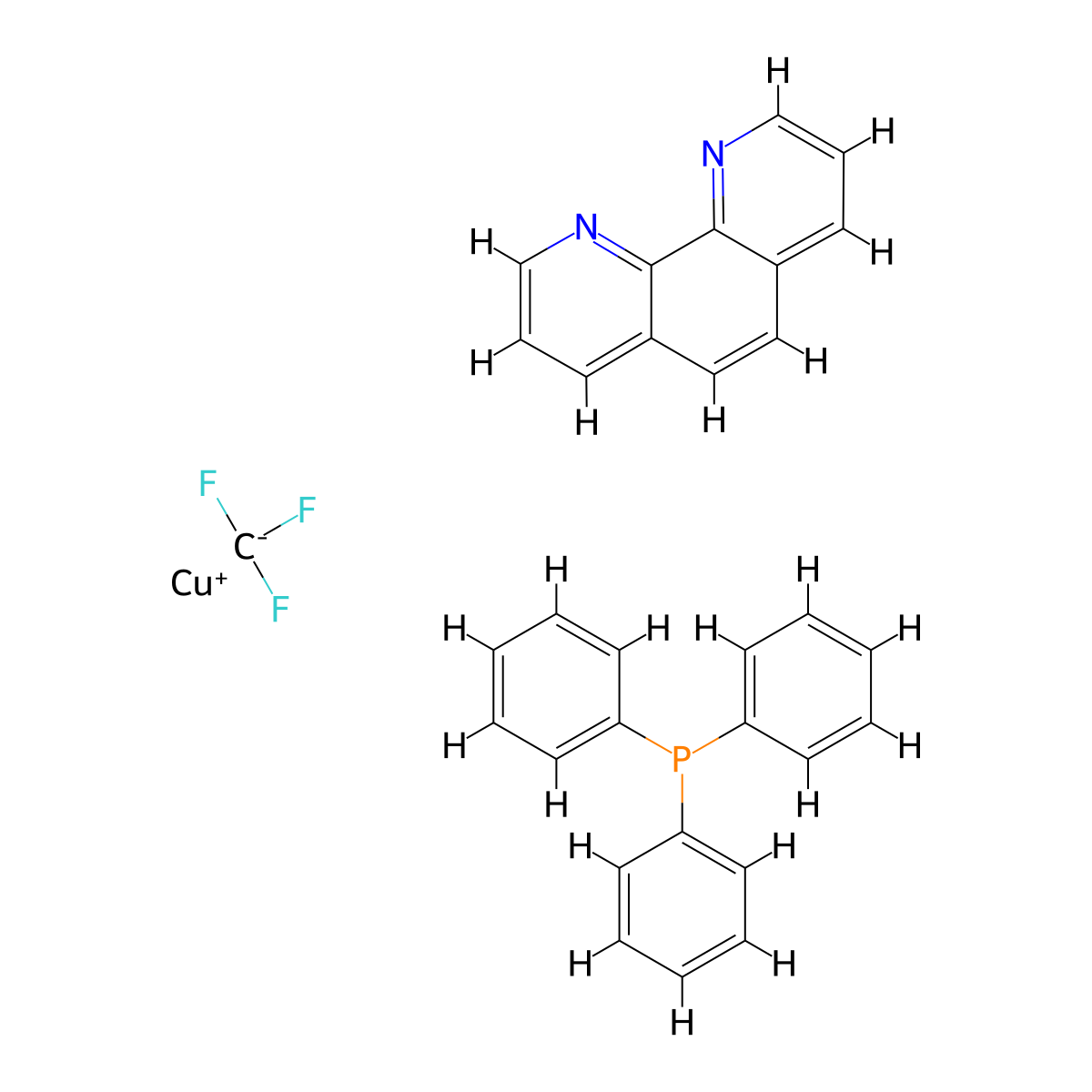 (1,10-Phenanthroline)(trifluoromethyl)(triphenylphosphine)copper(I) molecular structure, CAS 1334890-93-5