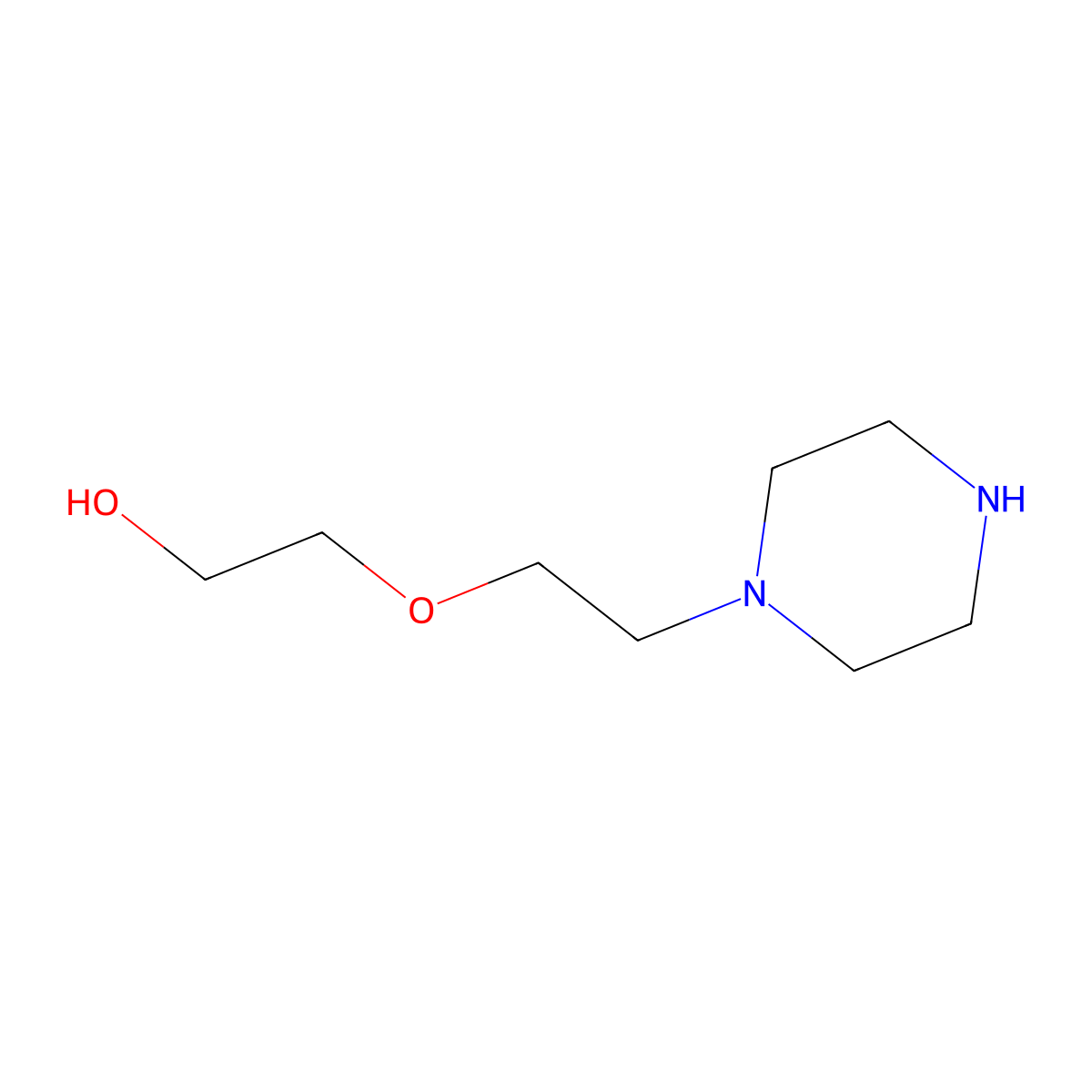 1-[2-(2-Hydroxyethoxy)ethyl]piperazine molecular structure, CAS 13349-82-1