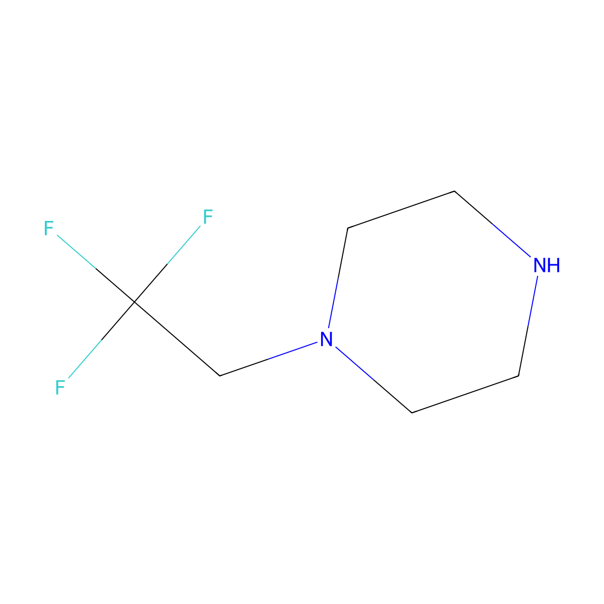 1-(2,2,2-Trifluoroethyl)piperazine molecular structure, CAS 13349-90-1