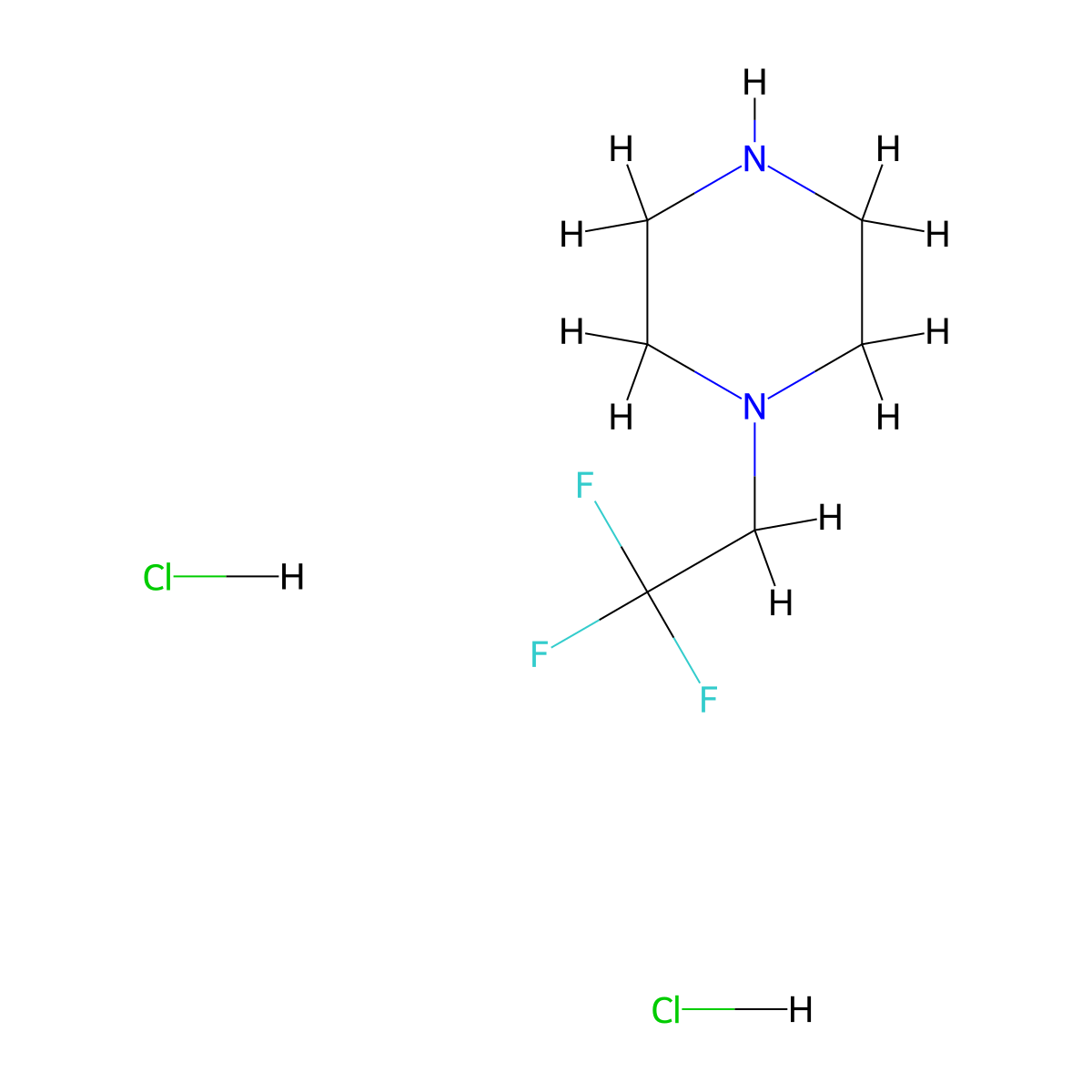 1-(2,2,2-Trifluoroethyl)piperazine dihydrochloride molecular structure, CAS 13349-91-2