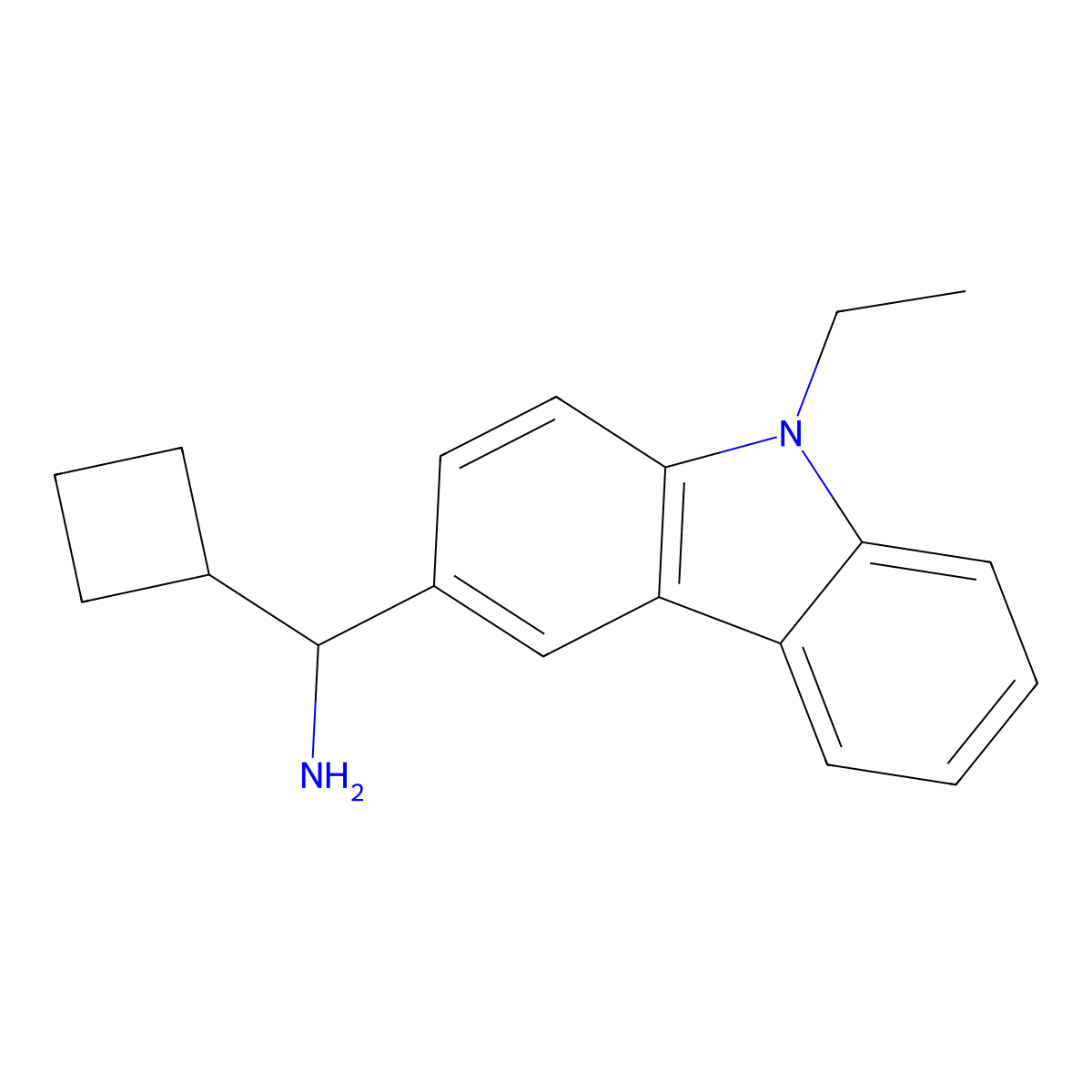 (R)-1-Cyclobutyl-1-(9-ethyl-9H-carbazol-3-yl)methanamine molecular structure, CAS 1334921-04-8