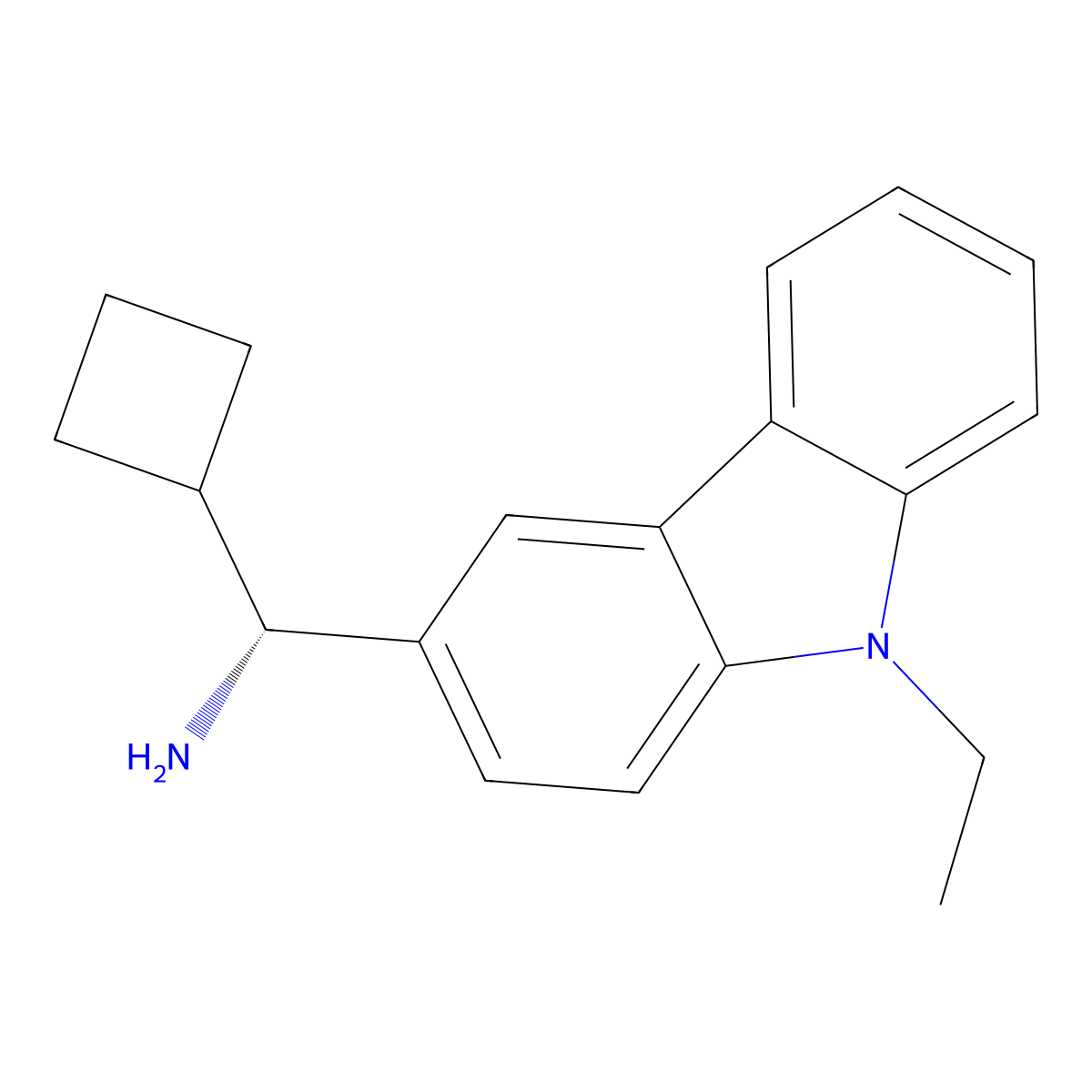 (R)-1-Cyclobutyl-1-(9-ethyl-9H-carbazol-3-yl)methanamine molecular structure, CAS 1334921-04-8