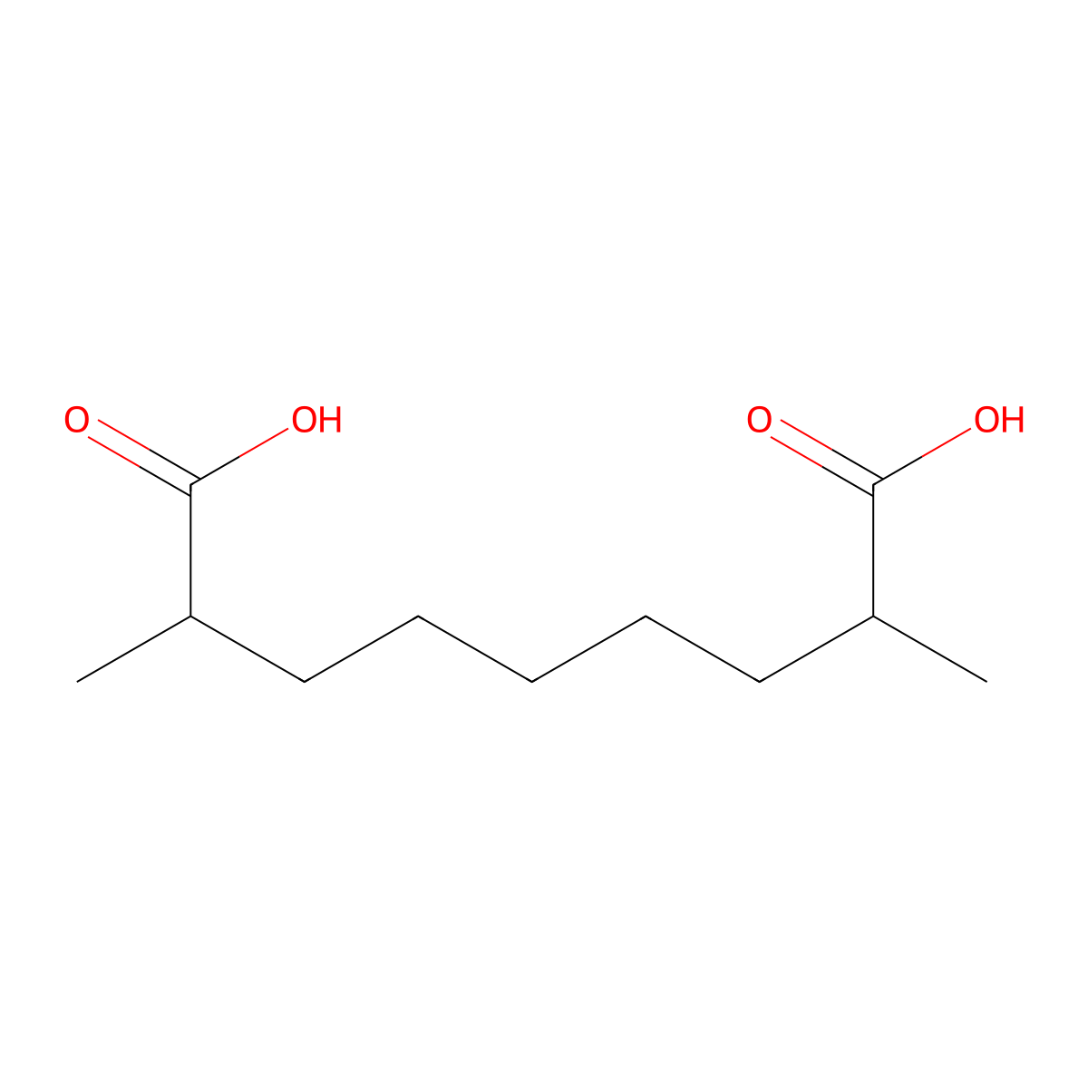 2,8-Dimethylnonanedioic acid molecular structure, CAS 133493-54-6