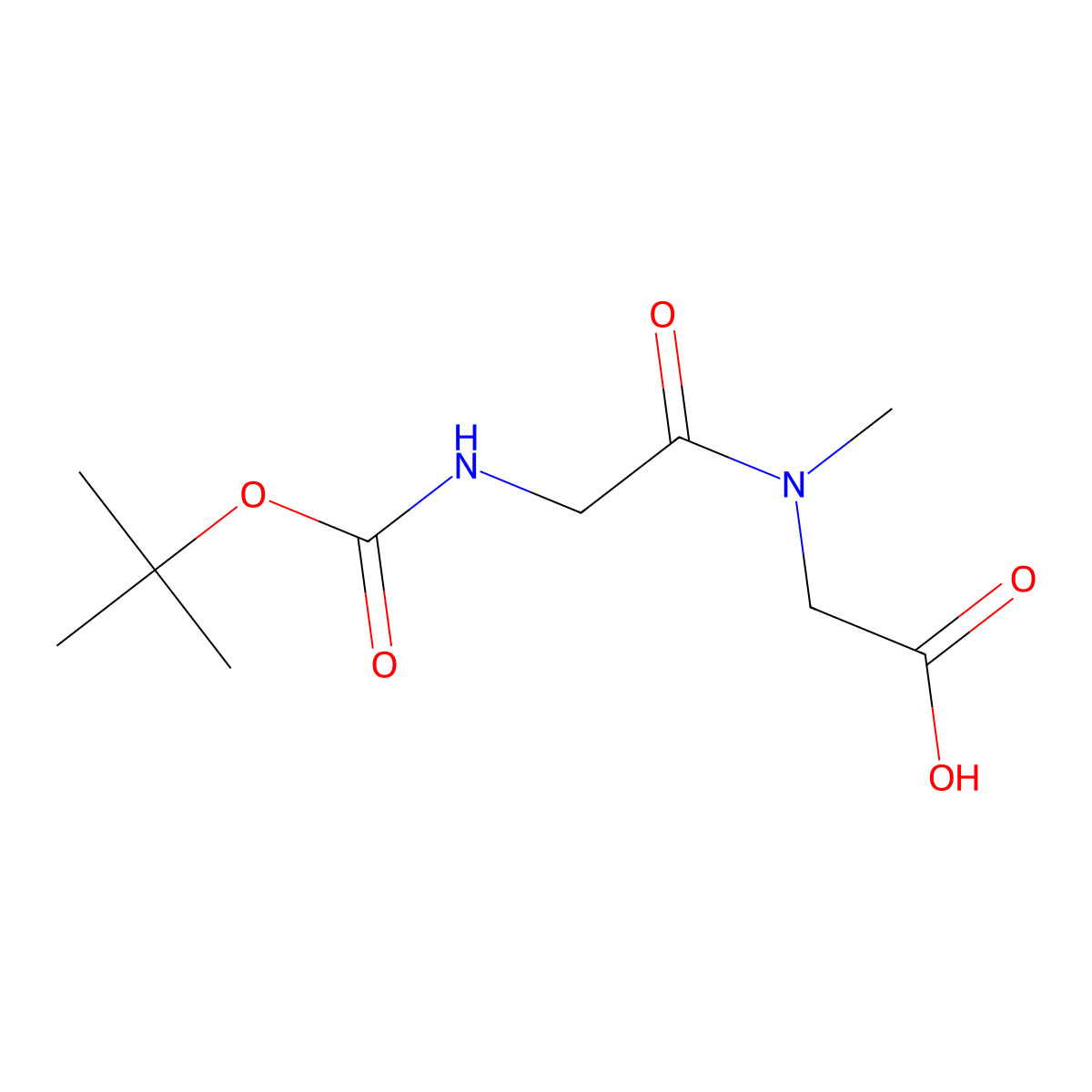 Glycine, N-[(1,1-dimethylethoxy)carbonyl]glycyl-N-methyl- molecular structure, CAS 133498-97-2