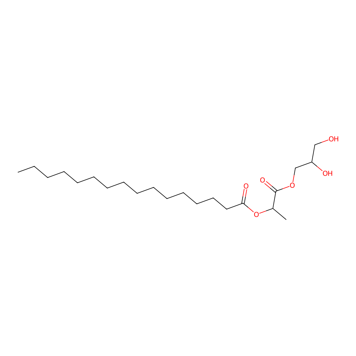 Hexadecanoic acid, 1-carboxyethyl ester, monoester with 1,2,3-propanetriol molecular structure, CAS 1335-49-5